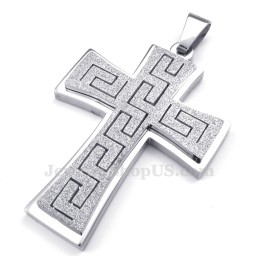 Collar Con Colgante De Cruz De Titanio (Cadena Gratis)
