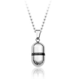 Colgante De Cápsula De Titanio Love Forever Con Apertura - Cadena Gratis