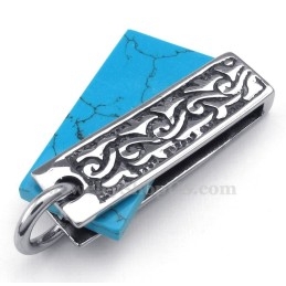 Collar Con Colgante De Piedra Verde De Titanio (Cadena Gratis)