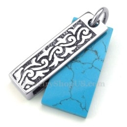 Collar Con Colgante De Piedra Verde De Titanio (Cadena Gratis)