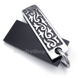 Collar Con Colgante De Piedra Negra De Titanio (Cadena Gratis)
