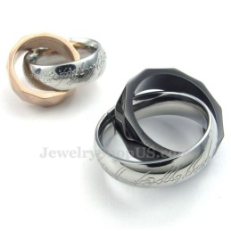 Collar Con Colgante De Anillos Entrelazados De Titanio (Cadena Gratis) (Un Par)