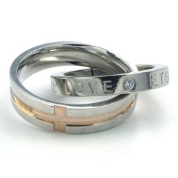 Collar Con Colgante De Anillos Entrelazados De Titanio Para Parejas, Regalo De Amor (Cadena Gratis) (Un Par)