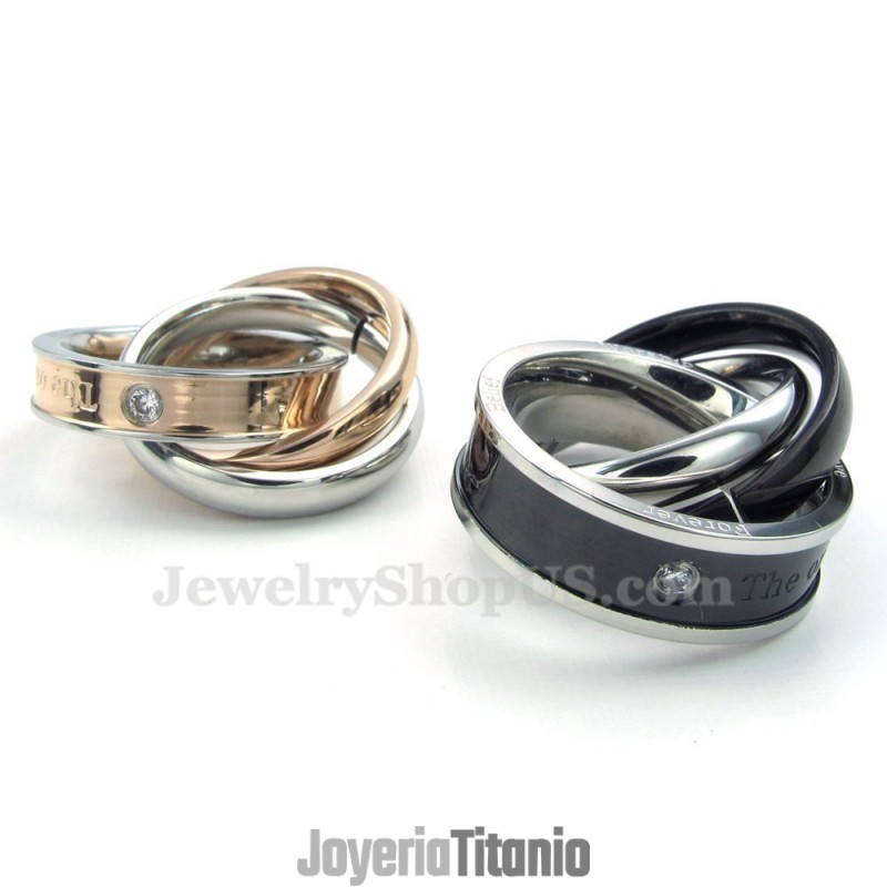 Collar De Titanio Con Colgante De Círculos Entrelazados Para Parejas (Cadena Gratis) (Un Par) Collar De Titanio Con Colgante De Círculos Entrelazados Para Parejas (Cadena Gratis) (Un Par)