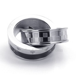 Collar Con Colgante De Anillos Entrelazados De Titanio "Amor Eterno" (Cadena Gratis) (Un Par)