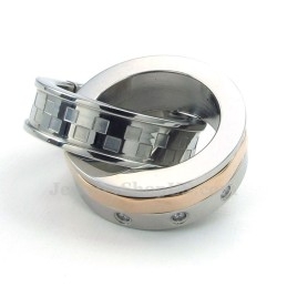 Collar Con Colgante De Anillos Entrelazados De Titanio "Amor Eterno" (Cadena Gratis) (Un Par)