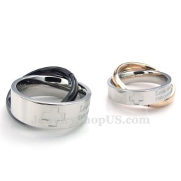 Collar Con Colgante De Cruz De Titanio Para Parejas (Cadena Gratis) (Un Par)