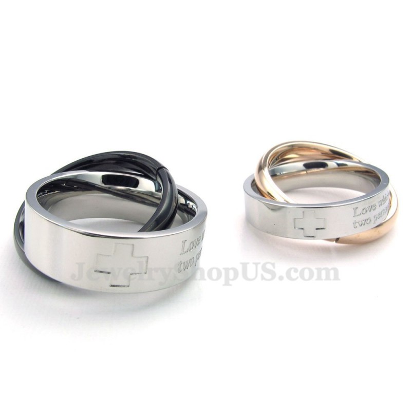 Collar Con Colgante De Cruz De Titanio Para Parejas (Cadena Gratis) (Un Par)