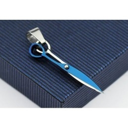 Colgante De Titanio De Moda Con Tijera Azul - Cadena Gratis