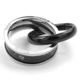 Collar Con Colgante De Titanio Para Parejas Con Doble Círculo (Cadena Gratis) (Un Par)