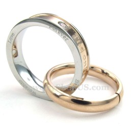Collar Con Colgante De Titanio Para Parejas Con Doble Círculo (Cadena Gratis) (Un Par)