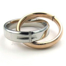 Collar De Titanio Con Colgante De Círculos Entrelazados Para Parejas (Cadena Gratis) (Un Par)