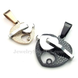Collar Con Colgante De Doble Corazón De Titanio (Cadena Gratis)