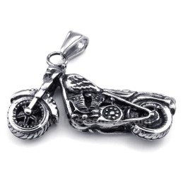 Collar Con Colgante De Motocicleta De Titanio (Cadena Gratis)