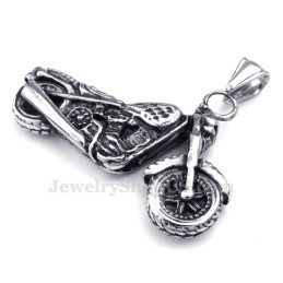 Collar Con Colgante De Motocicleta De Titanio (Cadena Gratis)