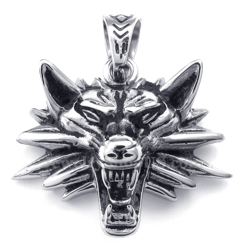 Collar Con Colgante De Lobo De Titanio (Cadena Gratis) Collar Con Colgante De Lobo De Titanio (Cadena Gratis)
