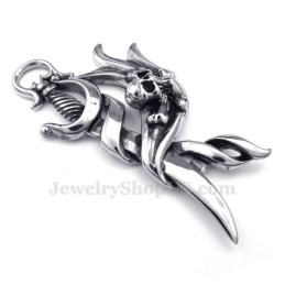 Collar Con Colgante De Cuchillo De Titanio Y Calavera (Cadena Gratis)