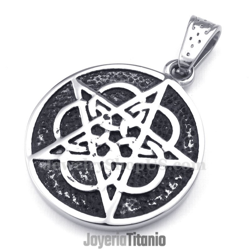 Collar Con Colgante De Estrella De Cinco Puntas De Titanio (Cadena Gratis) Collar Con Colgante De Estrella De Cinco Puntas De Titanio (Cadena Gratis)
