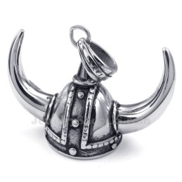Collar Con Colgante De Casco De Cuerno De Titanio (Cadena Gratis)