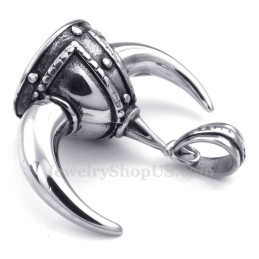 Collar Con Colgante De Casco De Cuerno De Titanio (Cadena Gratis)