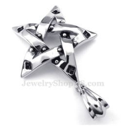 Collar Con Colgante De Estrella De Cinco Puntas Y Puntos De Titanio (Cadena Gratis)