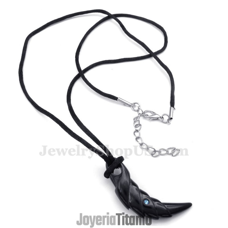 Collar Con Colgante De Garra De Titanio Negro (Cadena Gratis)