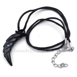 Collar Con Colgante De Garra De Titanio Negro (Cadena Gratis)