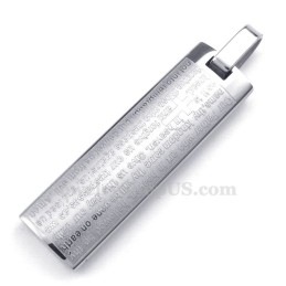 Collar Con Colgante De Titanio Con Tarjetas De Las Sagradas Escrituras En Inglés (Cadena Gratis)