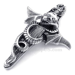Collar Con Colgante De Pterosaurio De Titanio Con Forma De Espada (Cadena Gratis)