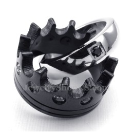 Collar Con Colgante De Pareja De Anillos De Corona Imperial De Titanio (Cadena Gratis) (Un Par)