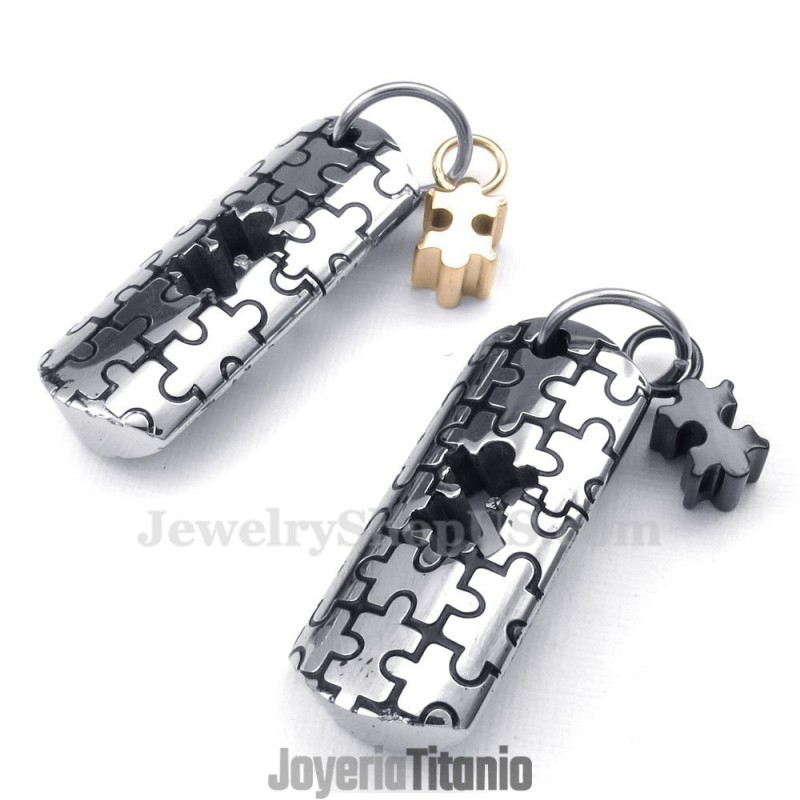 Collar Con Colgante De Pareja Con Símbolos De Titanio (Cadena Gratis) (Un Par)