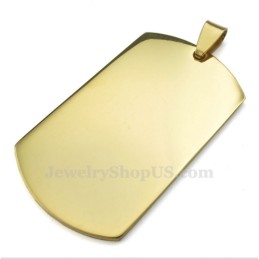 Collar Con Colgante De Tarjetas De Titanio Dorado (Cadena Gratis)