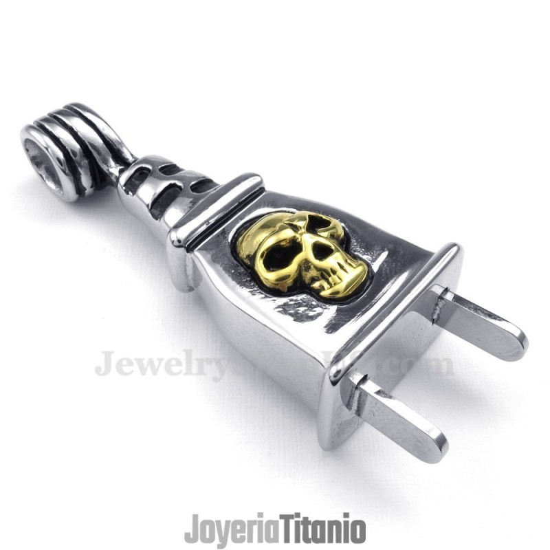 Collar Con Colgante De Calavera De Titanio (Cadena Gratis)