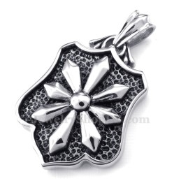 Collar Con Colgante De Tarjetas De Flores De Titanio (Cadena Gratis)