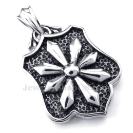 Collar Con Colgante De Tarjetas De Flores De Titanio (Cadena Gratis)