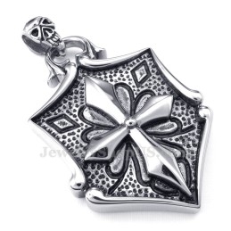 Collar Con Colgante De Titanio Y Cartas Cruzadas (Cadena Gratis)