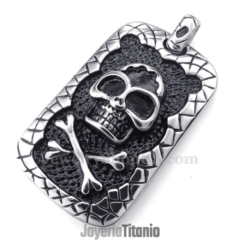 Collar Con Colgante De Calavera De Titanio (Cadena Gratis)