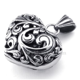 Collar Con Colgante De Corazón Hueco De Titanio (Cadena Gratis)
