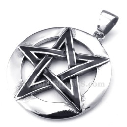 Collar Con Colgante De Titanio De Estrella De Cinco Puntas (Cadena Gratis)