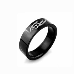 Anillo De Titanio Negro Eldritch Blast Para Hombre De 6 Mm
