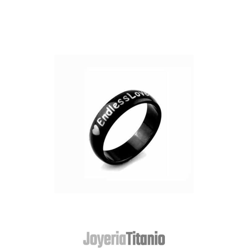 Anillo De Titanio Negro Para Hombre De 6 Mm Con El Símbolo De Amor Infinito Anillo De Titanio Negro Para Hombre De 6 Mm Con El Símbolo De Amor Infinito