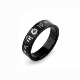 Anillo Coreano De Titanio Negro De 6 Mm Para Hombre