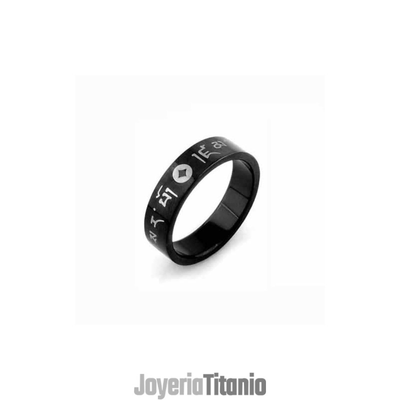 Anillo Coreano De Titanio Negro De 6 Mm Para Hombre