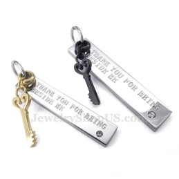 Collar Con Colgante De Llave De Titanio Para Parejas (Cadena Gratis) (Un Par)