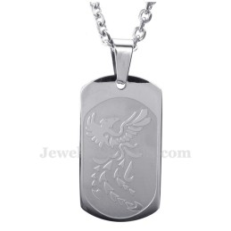 Collar Con Colgante De Cartas De Fénix De Titanio (Cadena Gratis)
