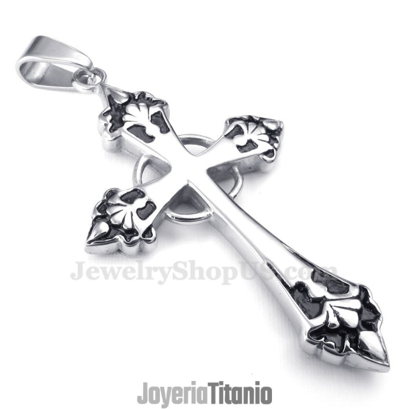 Collar Con Colgante De Cruz De Titanio (Cadena Gratis)