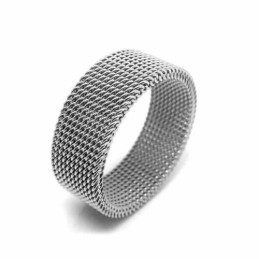 Anillo De Titanio Unisex De Malla De 8 Mm