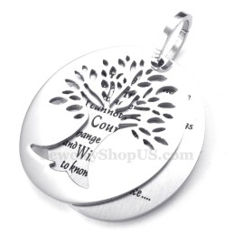 Collar De Titanio Con Colgante De Árbol De La Vida Para Parejas (Cadena Gratis)