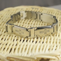 Pulseras Cruzadas De Titanio Para Hombre