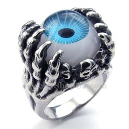 Anillo De Titanio Con Ojo Azul